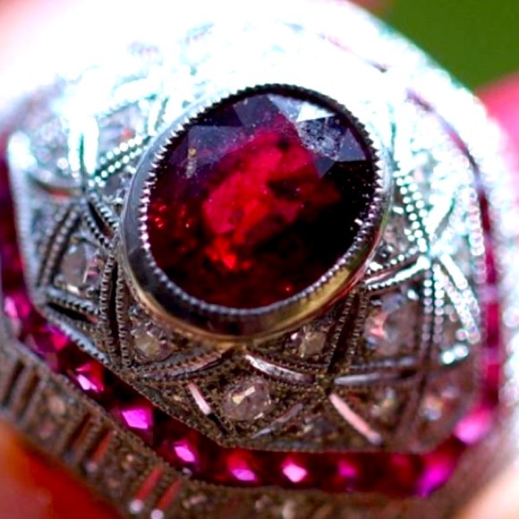 Beautiful vintage ruby diamond ring - Picture 3 of 4